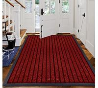 B&B Rubber Door Mats Outdoor Heavy Duty Waterproof Pvc Backing Non Slip Muddy Paws Dirt Grabber Barrier Washable Door Mat For Front Entrance Welcome Matt (80 x 150 cm - Runner Rug, Red)