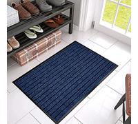 B&B Rubber Door Mats Outdoor Heavy Duty Waterproof Pvc Backing Non Slip Muddy Paws Dirt Grabber Barrier Washable Door Mat For Front Entrance Welcome Matt (80 x 300 cm - X Large Runner, Blue)