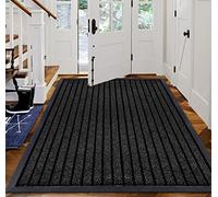 B&B Rubber Door Mats Outdoor Heavy Duty Waterproof Pvc Backing Non Slip Muddy Paws Dirt Grabber Barrier Washable Door Mat For Front Entrance Welcome Matt (60 x 180 cm - Large Runner, Black)