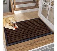 B&B Rubber Door Mats Outdoor Heavy Duty Waterproof Pvc Backing Non Slip Muddy Paws Dirt Grabber Barrier Washable Door Mat For Front Entrance Welcome Matt (50 x 90 cm - Large Door Mat, Brown)