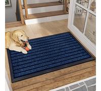 B&B Rubber Door Mats Outdoor Heavy Duty Waterproof Pvc Backing Non Slip Muddy Paws Dirt Grabber Barrier Washable Door Mat For Front Entrance Welcome Matt (50 x 90 cm - Large Door Mat, Blue)
