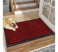 B&B Rubber Door Mats Outdoor Heavy Duty Waterproof Pvc Backing Non Slip Muddy Paws Dirt Grabber Barrier Washable Door Mat For Front Entrance Welcome Matt (40 x 60 cm - Small Door Mat, Red)
