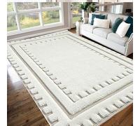B&B Rug for Bedroom Dining Room Kitchen Rugs - Super Soft Dense Pile Heavy Weight Non Slip Washable Rug Indoor Use- Des1 Cream, 120 x 170 cm