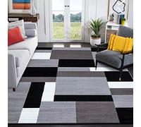 B&B Runner Rug for Hallway Geometric Pattern Hall Runner Washable Stair Carpet Runners For Living Room Bedroom Bedside (Kilas Grey Black, 80 Cm X 150 Cm)