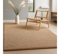 B&B Shaggy Rug - Soft Touch, 5cm Thick Pile, Non-Shed, Anti-Slip FluBy Carpet for Living Room, Bedroom, and Large Spaces (Beige, 120 x 170 cm)