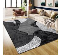 B&B Velvet Curve Area Rugs for Indoor - Luxury Super Soft Cozy Dense Thick Pile Shaggy Rug for Bedroom Living Room Kitchen Hall Entrance Carpet Mat (160 x 230 cm, Grey)