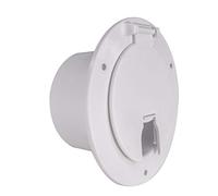 B&B WHITE RV CAMPER TRAILER MOTORHOME POWER CORD HATCH/COVER
