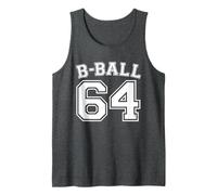 B-Ball 64 Basketball Player Number Training Varsity Vintage Tank Top