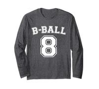 B-Ball Basketball Player Number 8 Training Varsity Vintage Long Sleeve T-Shirt