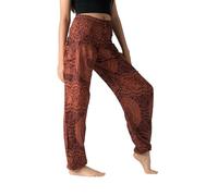 B Bangkok Pants Harem Pants Women Boho Clothes with Pockets (Blossom Orange, One Size)