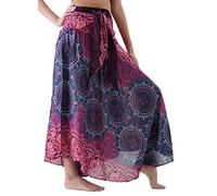 B Bangkok Pants Women's Boho Maxi Skirt Bohemian Print (Bohorose Pink, One Size)