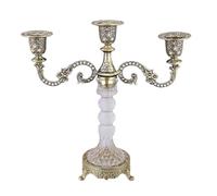 B Baosity 3 Arms Candle Holder Candelabra Retro Design Photo Prop Candlelight Stand Candlestick for Bar Wedding Bedroom Home Decoration, Bronze