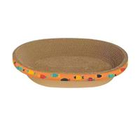 B Baosity Cat Scratcher Cardboard Scratching Board Furniture Protector Grinding Claw Lounge Scratch Pad Rest Playing Sleeping, fish pattern