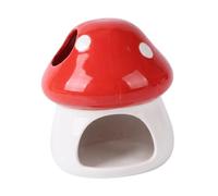 B Baosity Ceramic House Shaped Like A Hamster, for Guinea Pigs, Hedgehogs, Squirrels, Gerbils, Ferrets And Other Small Animals, Red
