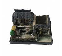 B Baosity Figurine Chinese Farmhouse Model Miniature Sculpture Micro Landscape Base Planter Rustic Architecture Decor Resin Material Suitable for collectors, 21 16 13cm, Style 3