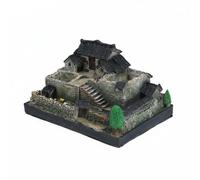 B Baosity Figurine Chinese Farmhouse Model Miniature Sculpture Micro Landscape Base Planter Rustic Architecture Decor Resin Material Suitable for collectors, 21 15 13cm, Style 1