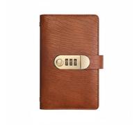 B Baosity Password Lock Budget Binder Organizer Wallet with Crocodile Texture Cover and Combination Lock for Secure Funds Storage and Receipt Management, Dark Brown
