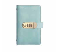 B Baosity Password Lock Budget Binder Organizer Wallet with Crocodile Texture Cover and Combination Lock for Secure Funds Storage and Receipt Management, Lake Blue