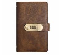 B Baosity Password Lock Budget Binder Organizer Wallet with Crocodile Texture Cover and Combination Lock for Secure Funds Storage and Receipt Management, Light Brown