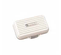 B Baosity Portable Medicine Case Weekly Pill Organizer Box Container with Seven Compartments PP Build with Silicone Seal Sliding Compact Travel Pill Storage, White, L