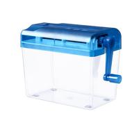 B Baosity Portable Mini Desktop Paper Shredder | Easy to Use, Manual Paper Shredder with Transparent Bin, Compact, for Home Office, Blue