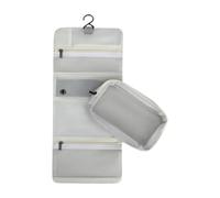 B Baosity Toiletry Bag Makeup Organizer Hanging Oxford Foldable Resistant Suitable for Outdoor Activities Storage Size, Gray