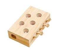 B Baosity Wooden Cat Toy Interactive Premium Durability Puzzle Enrichment Toy, 5 Holes