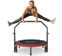 B BCAN Rebounder Trampoline for Adults, 102cm Foldable Mini Trampoline, Adjustable Foam Handle & Upgraded Stability, Exercise Trampoline Indoor Workout, Max Load 150kg