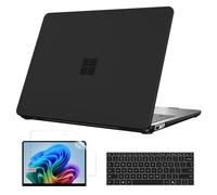 B BELK Case for Microsoft Surface Laptop 13 inch Touchscreen Copilot+ PC 2025 Model: 2095, Plastic Hard Shell Case + Keyboard Cover + Screen Protector for 13'' Microsoft Surface, Black