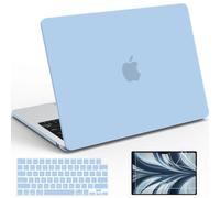 B BELK Compatible with 2025 2024-2022 MacBook Air 13 inch Case M4 M3 M2 Model A3240 A3113 A2681, Protective Laptop Hard Shell for MacBook Air 13.6" + Keyboard Cover + Screen Protector, Air Blue