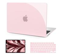 B BELK Compatible with MacBook Air 13.6 inch Case 2025 2024 2023 2022 Release M4 M3 M2 A3240 A3113 A2681 Liquid Retina Display, Plastic Hard Shell Case +Keyboard Cover +Screen Protector, Rose Pink