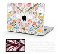 B BELK Compatible with MacBook Air 13 inch Case 2025 2024 2023 2022 Release M4 M3 M2 A3240 A3113 A2681, Plastic Hard Shell+Keyboard Cover+Screen Protector for MacBook Air 13.6 inch Case, Pink Flower