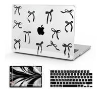 B BELK Compatible with MacBook Air 13 inch Case 2025 2024 2023 2022 Release M4 M3 M2 A3240 A3113 A2681, Plastic Hard Shell+Keyboard Cover+Screen Protector for MacBook Air 13.6 inch Case, Black Bow