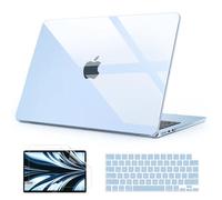 B BELK Compatible with MacBook Air 13 inch Case 2026 2025 2024 2023 2022 M4 M3 M2 A3240 A3113 A2681, Plastic Hard Shell+Keyboard Cover+Screen Protector for MacBook Air 13.6 inch Case, Crystal Sky Blue