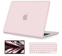 B BELK Compatible with MacBook Air 13 inch Case 2026 2025 2024 2023 2022 M5 M4 M3 M2 A3449 A3240 A3113 A2681, [Anti-Cracking] Soft TPU Bumper+Keyboard Cover for MacBook Air 13.6 inch Case, Baby Pink