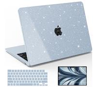 B BELK Compatible with MacBook Air 13 inch Case Glitter 2026 2025-2022 M5 M4 M3 M2 Model A3449 A3240 A3113 A2681,Protective Hard Shell for Mac Air 13.6" + Keyboard & Screen Cover, Sparkly Air Blue