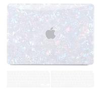 B BELK Compatible with MacBook Air 13 inch Case M1, MacBook Air Case 2022 2021 2020 2019 2018 A2337 A2179 A1932, Laptop Plastic Hard Case + 2 Keyboard Covers, Glitter Pearly-Lustre Shell Pattern