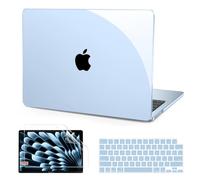 B BELK Compatible with MacBook Air 13 inch Case M5 2026 2025-2022 M4 M3 M2 A3449 A3240 A3113 A2681, Plastic Hard Shell+Keyboard Cover+Screen Protector for MacBook Air 13.6 inch Case, Crystal Sky Blue