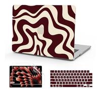 B BELK Compatible with MacBook Air 13 inch Case M5 2026 2025-2022 M4 M3 M2 A3449 A3240 A3113 A2681, Plastic Hard Shell+Keyboard Cover+Screen Protector for MacBook Air 13.6 inch Case, Marsala Red Wave