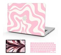 B BELK Compatible with MacBook Air 13 inch Case M5 2026 2025 2024-2022 M4 M3 M2 A3449 A3240 A3113 A2681, Plastic Hard Shell+Keyboard Cover+Screen Protector for MacBook Air 13.6 inch Case, Pink Wave