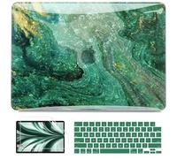 B BELK Compatible with MacBook Air 13 inch Case M5 2026 2025 2024-2022 M4 M3 M2 A3449 A3240 A3113 A2681, Plastic Hard Shell+Keyboard Cover+Screen Protector for MacBook Air 13.6 inch Case, Green Marble