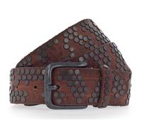 b.belt 40 mm Full Leather Belt With Mixed Rivets W80 Mid Brown