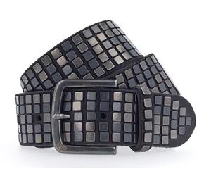b.belt belt 40 mm Full Leather Belt with Mixed Rivets W95 Black