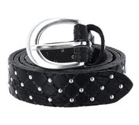 b.belt Lilou Silver Leder-Nietengürtel W100 Black