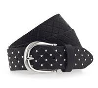 b.belt Lilou Silver Leder-Nietengürtel W90 Black