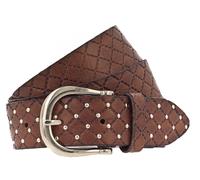 b.belt Lina Gold Leder-Nietengürtel W100 Cognac