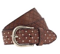 b.belt Lina Gold Leder-Nietengürtel W105 Cognac