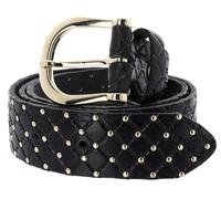 b.belt Lina Gold Leder-Nietengürtel W85 Black