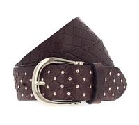 b.belt Lina Gold Leder-Nietengürtel W85 Dark Brown