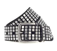 b.belt Quinn Silver Leder-Nietengürtel W90 Black